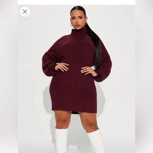 Karina Sweater Fashion Nova Marsala Mini Dress